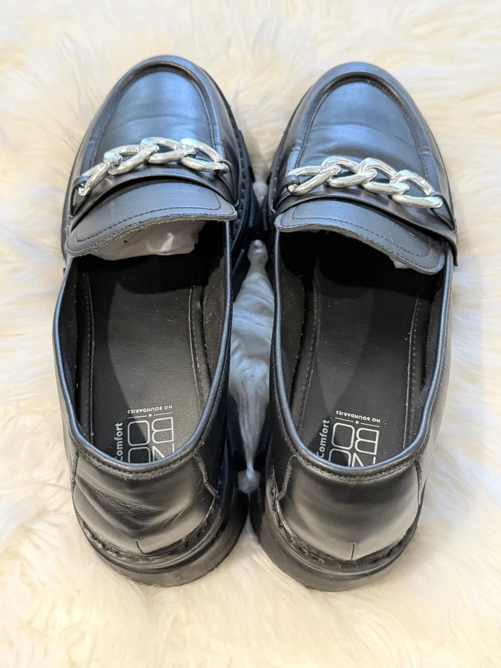 No Boundaries Black Slip-On Faux Leather Loafers